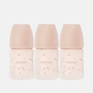 [모윰]실리콘 코팅 노꼭지 유리 젖병 150ml 트리플팩 - 트윙클 에디션