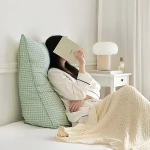 감성체크! 데일리체크 세미마이크로 삼각 등받이 쿠션