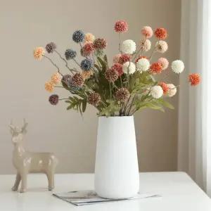 꽃철사 인공 꽃 꽃다발 실크 민들레 공 홈 정원 공예 화환 크리스마스 5 헤드