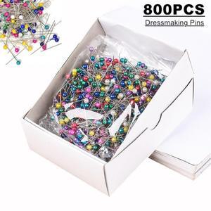 800pcs 라운드 양재 핀 믹스 컬러 진주 헤드 꽃집 바느질 DIY 위치 웨딩 부케 장식