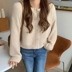 여성 LL28UV46 단추 포인트 니트 가디건 D63