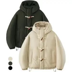 언탭트스튜디오 2WAY 오버사이즈 더플 후드 헤비 숏패딩 3Color 1985104