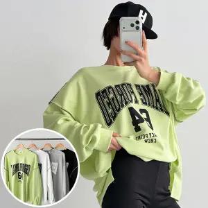 라임 BOX 긴팔 BOX 여성 오버핏 티셔츠 (4컬러) 박시핏 빅사이즈