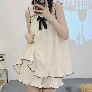 유레이스 프릴 잠옷 상하세트 DS 5039여자여름 여성홈웨어 나시 반바지 리본 예쁜 스러운