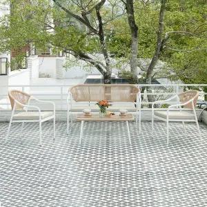 [체어팩토리]루안 라운지 4인 세트 야외테이블세트 정원 북유럽 4인 라운지 호텔 테라스