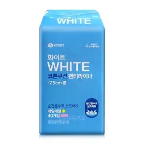 화이트 코튼쿠션 팬티라이너 롱 40매 x1팩 생리대
