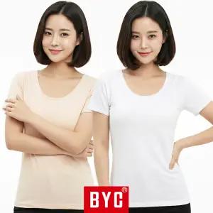 BYC 여성 반팔 런닝 순면 여자 티 셔츠 속옷 메리야스 BYI2550