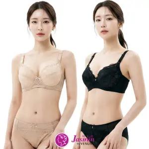 비너스 빅사이즈 브라 팬티 세트 홑겹 레이스 풀컵 와이어 C D E F G 컵 JBR8005S
