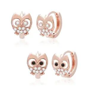 [미니아트]14K 금침 로즈골드 이부 부엉이 원터치 귀걸이 2종 택1