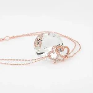 [미니아트]러브 하트 14Kgp 로즈골드 패션 두줄 체인 팔찌