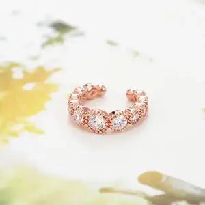 [미니아트]14KGP 아란치아 귀찌 로즈골드 데일리 큐빅 볼 링 이어커프