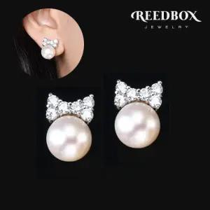 [리드박스] 웨딩 면접 쁘띠리본 담수진주 귀걸이 귀찌