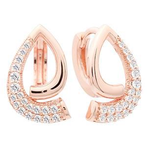 [미니아트]티어 14K 금침 로즈골드 큐빅 물방울 원터치링 귀걸이