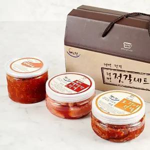 [지투지샵]3종 선물세트 웰빙백명란젓+더덕무침+외국산오징어젓