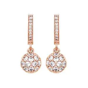 [미니아트]14K 금침 큐빅 볼 드롭 로즈골드 원터치 링 귀걸이