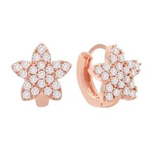 [미니아트]14K 금침 큐빅 별 로즈골드 원터치 링 귀걸이