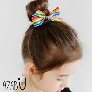[아자브키즈]  리본 무지개 헤어핀 여아 아동 헤어 악세사리
