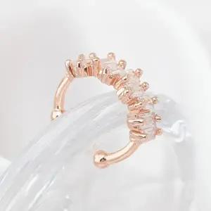 [미니아트]14KGP 라일라 귀찌 로즈골드 데일리 큐빅 라인 링 이어커프