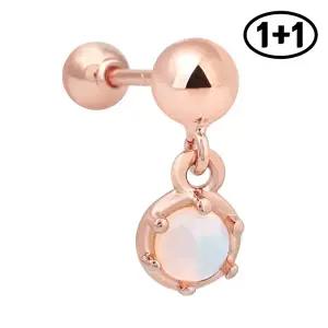 [미니아트][1+1] 아벨 14K 금침 오팔 드롭 피어싱