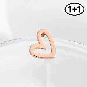 [미니아트][1+1] 하트라인 14K 금침 로즈골드 데일리 심플 하트 피어싱
