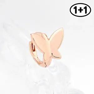 [미니아트][1+1] 셀린 14K 금침 로즈골드 귀찌 나비 데일리 링 피어싱