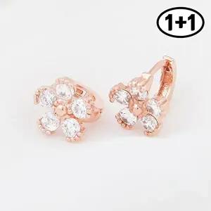 [미니아트][1+1] 보니타 14K 금침 로즈골드 귀찌 데일리 꽃 링 피어싱