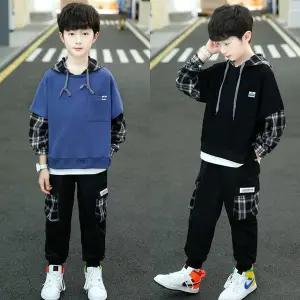 [삐삐네옷가게] 남아 주니어 체크포인트 봄가을 레이어드 초등학생 상하