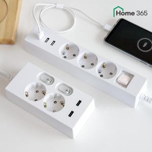 홈365 국산 USB 멀티탭 개별 과부하차단 멀티콘센트 / 3A USB 고속충전