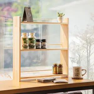 원목 주방 3단 식탁선반 양념통 다용도 진열대 GO23030