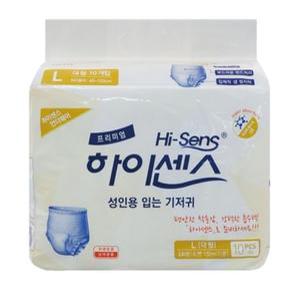 하이센스 성인용 팬티기저귀 대형 100매 (10매x10팩) 요실금 입는 팬티형