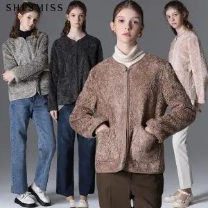 [쉬즈미스] 캐주얼 부클 집업 재킷