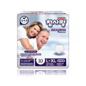 참사랑 팬티형 실속형 대형10px4팩 성인용 어르신 간병 기저귀
