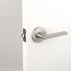 엔젤금속 SSL 2966 SN 그레이  목문레버 버튼형 방문손잡이 화장실 욕실 나무문 ABS도어 도어핸들 문고리 무키레버 손잡이