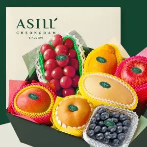 [아실](강남점)[아실청담] 제철과일 선물세트 삼색소담 3호 2.5kg 입춘 (레드샤인머스캣 태국망고 애플...