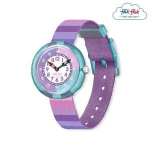 [본사] 플릭플락 유아용 시계 STRIPY PURPLE FBNP225