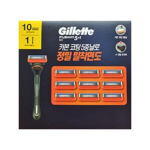 질레트 퓨전 카본 코팅 5중날 (면도기 1+ 날10개)