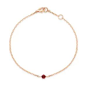 [비앤비골드] 18K 루비 5발 프롱 포인트 체인팔찌 NPB40195
