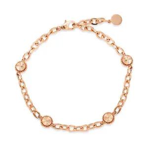 [비앤비골드] 14K 밀그레인 코인 할로우 모줄 체인팔찌 NPB40208