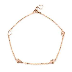 [비앤비골드] 18K 샤인컷팅 하트 장식 체인발찌 NPA40212