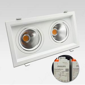 벤츠 LED COB 사각 멀티 매입등 2구 30W 필립스안정기사용