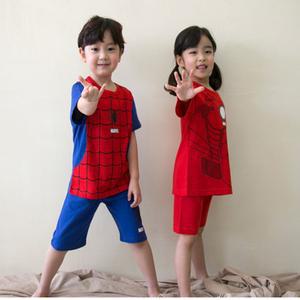 아동 아이언맨 반팔 상하복 국내생산 스파이더맨 코스튬 어린이 캐릭터 실내복 정품