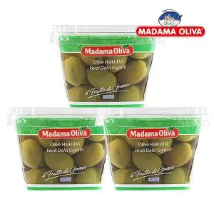 (냉장)마다마 냉장 그린 자이언트 할키디키 올리브 480g(고형량 250g) x 3개