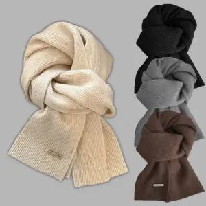 목도리 머플러 캐시미어 쁘띠 숄머플러 겨울 여성 남성 커플 목폴라워머 울 니트 체크 심플