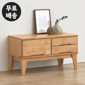 엔드 고무나무 원목 거실장 미니 TV장 티비다이(B형)