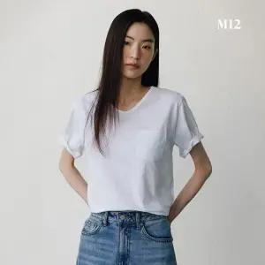 [최초가59 900원] M12 25SS 여성 면슬럽 브이넥 티셔츠 6종