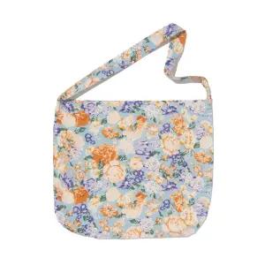 [로아드로아]플라워 패턴 에코백 (블루)