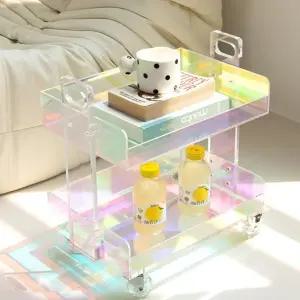 사이드 2단 테이블02 투명 인테리어 (WFHJJ8Y)