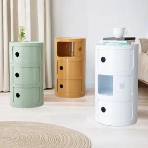 심플 3단 수납장 원형 플라스틱 선반 소품 정리대 향수 인테리어 화장품 정리함 서랍장