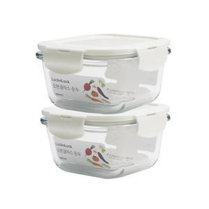 락앤락 오븐글라스 순수 300ml (2개) 내열 유리용기 냉동밥 보관 용기 유리 밀폐 진공 소형 반찬통 찬통 김치통 햇쌀밥 밥 요거트 오븐 전자레인지 전자렌지용 냉동실 반찬 소분 저장 세트