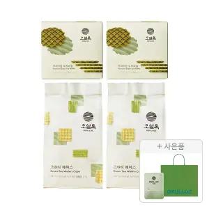 오설록 그린티웨하스 100g, 2개+프리미엄녹차와플 72g, 2개+증정(세작 1입, 1개+ 러닝 쇼핑백(소), 1개)
